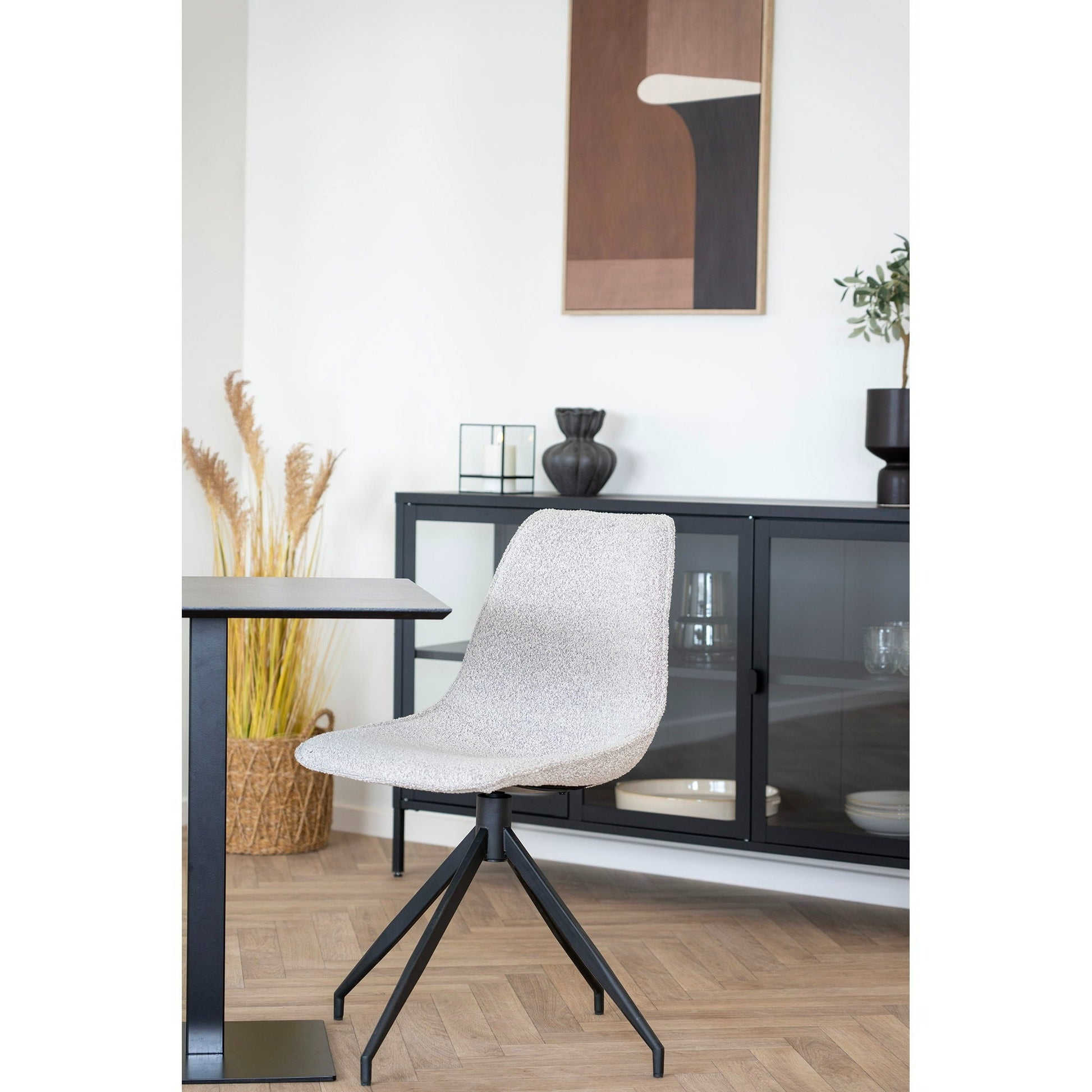 Bouclé Eetkamerstoel Monaco – Stijlvol Comfort Met Draaibasis - Casa Neu