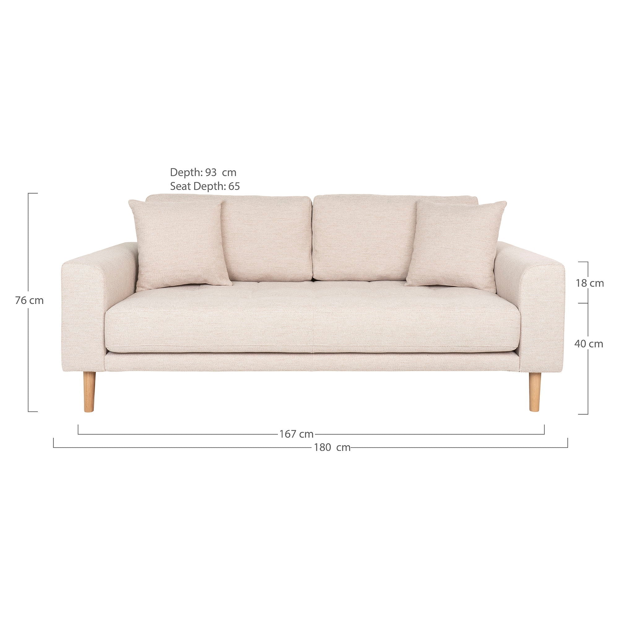 Lido 2.5 Seater Sofa - Casaneu