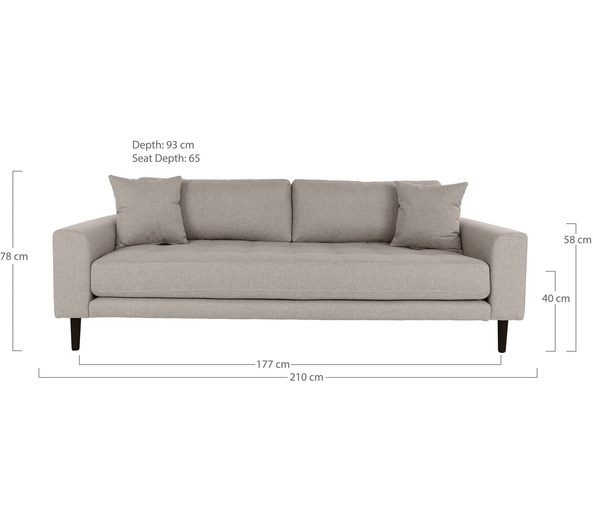 Lido 3 Seater Sofa - Casaneu
