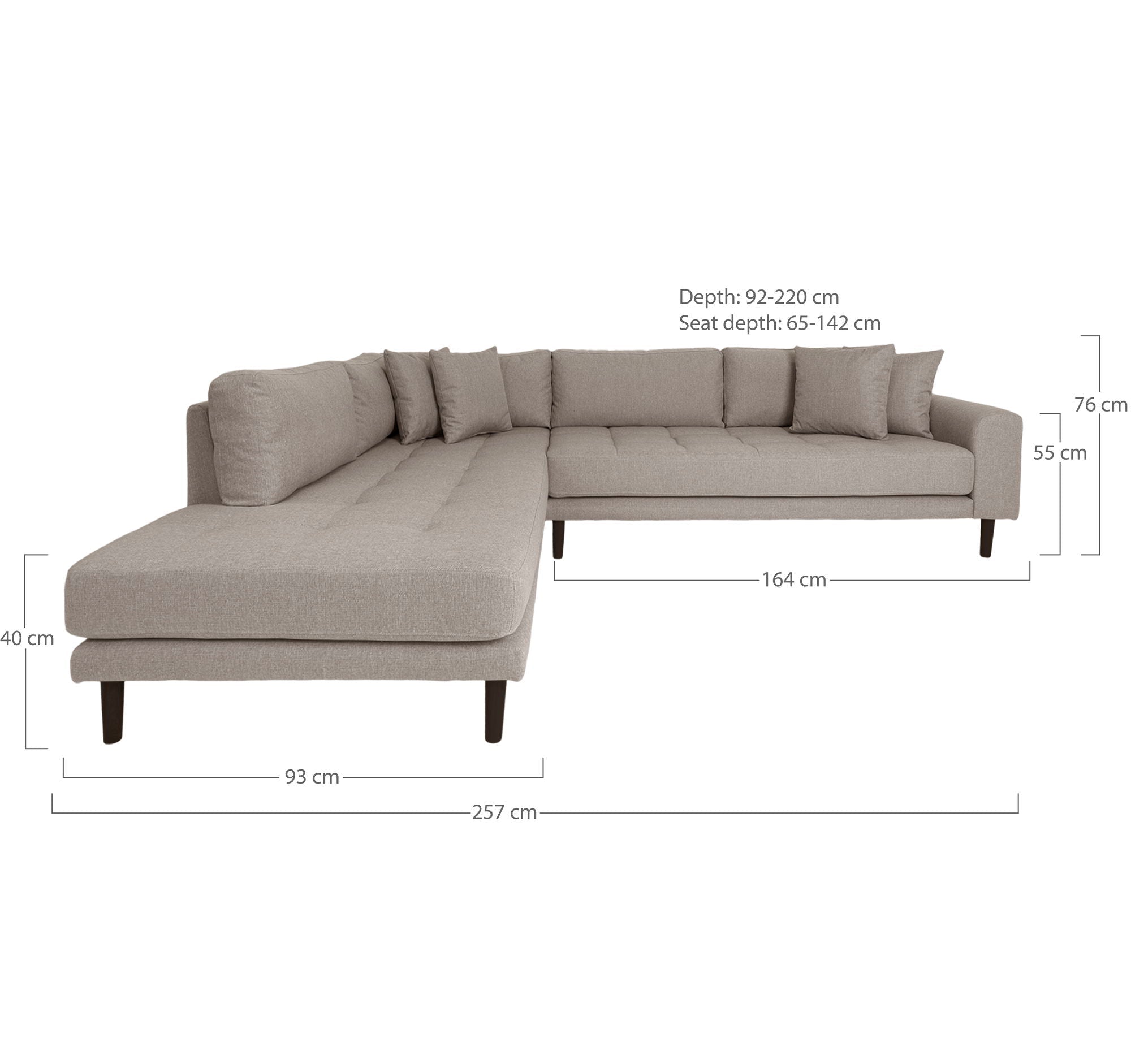 Lido Corner Sofa With Open End - Casaneu