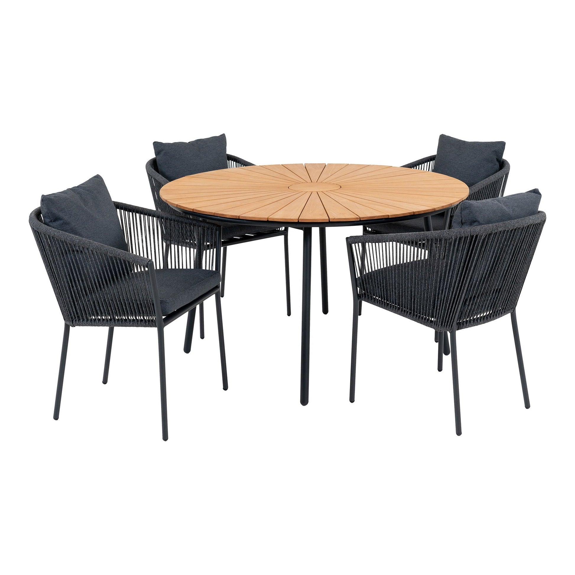 Tuinset Salerno Elegance – Teak Tafel & 4 Eetstoelen - Casa Neu